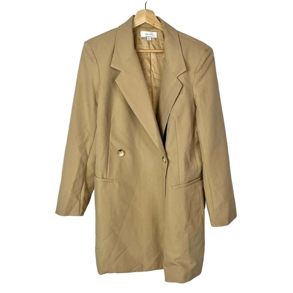 Asos Aria Cove Camel Brown Oversized Dad Blazer Dress 8